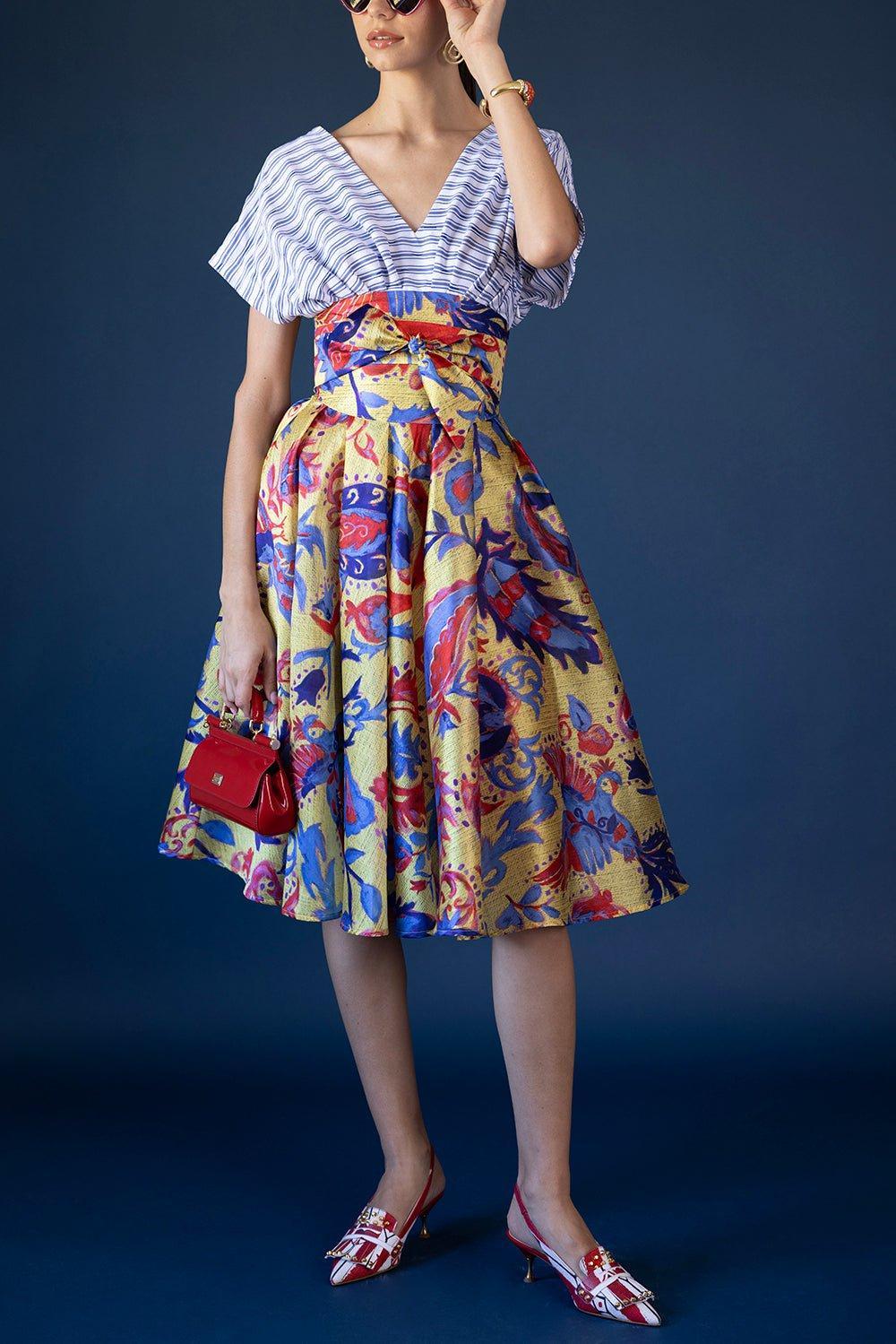 STELLA JEAN-Mix Print Dress-
