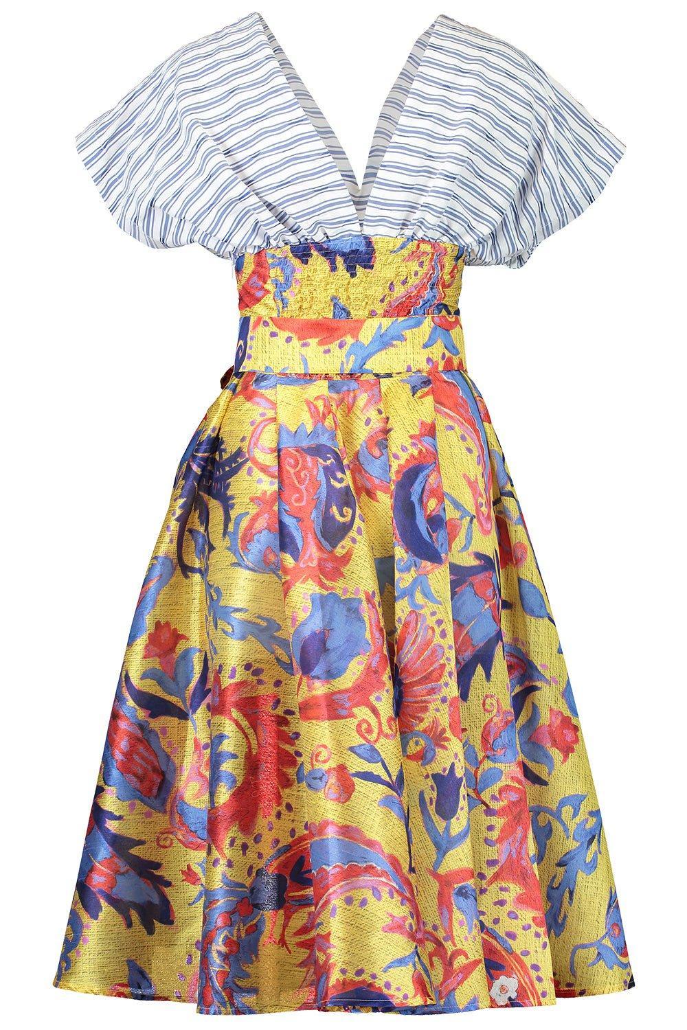 STELLA JEAN-Mix Print Dress-