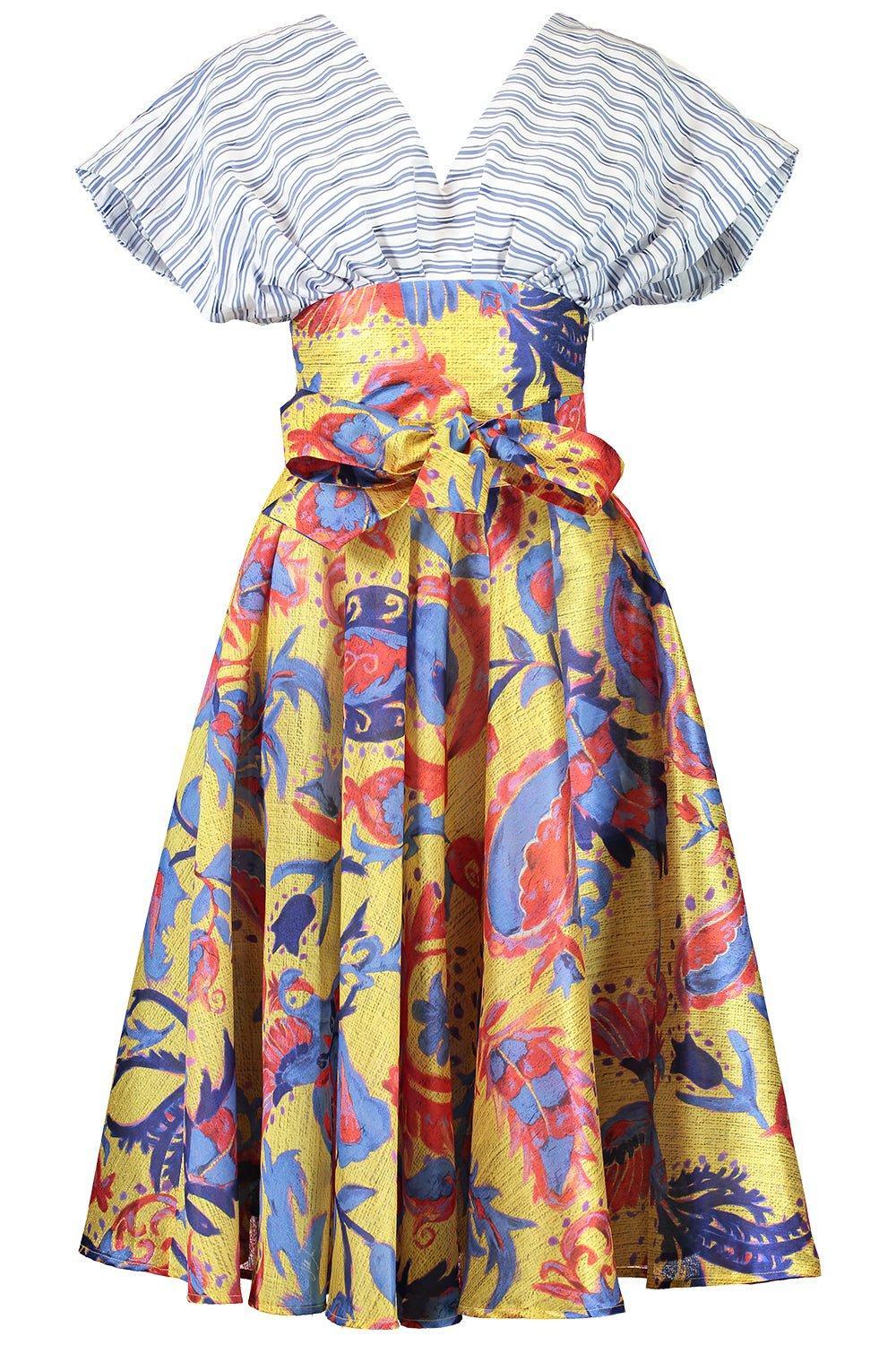 STELLA JEAN-Mix Print Dress-