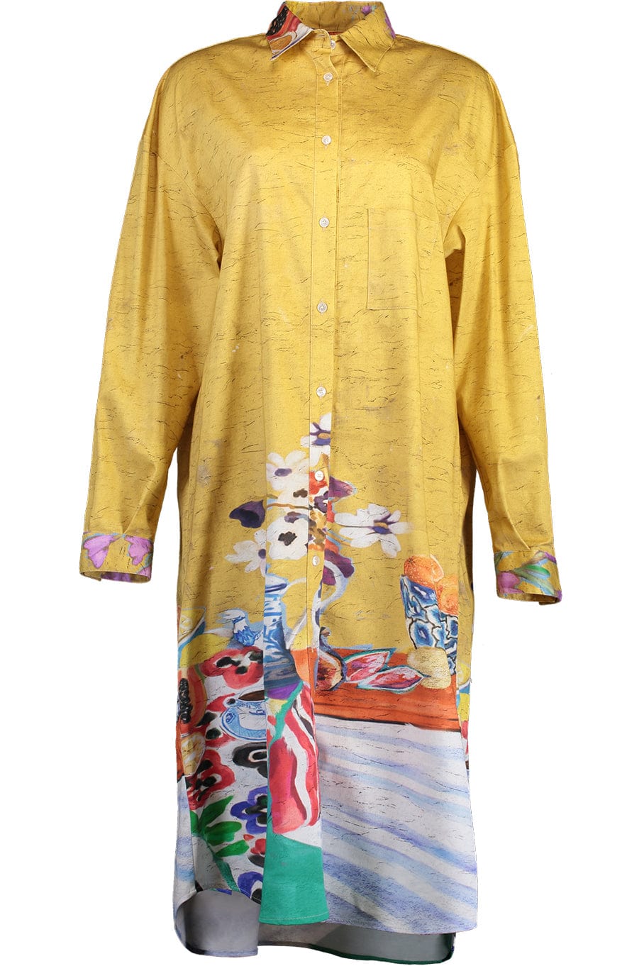 STELLA JEAN-Long Sleeve Button Down Shirt Dress-