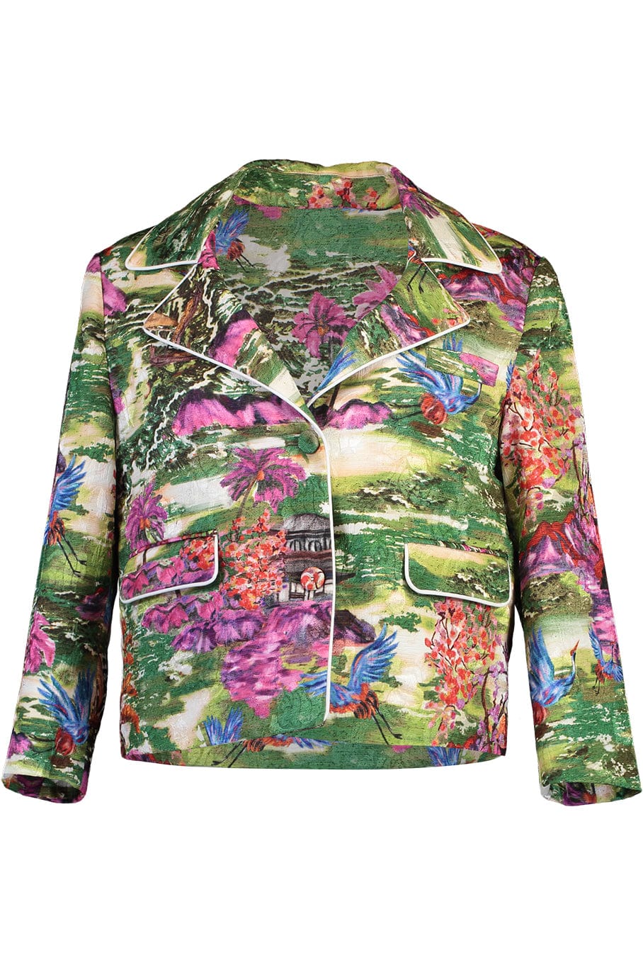 STELLA JEAN-Long Sleeve Button Front Jacket-