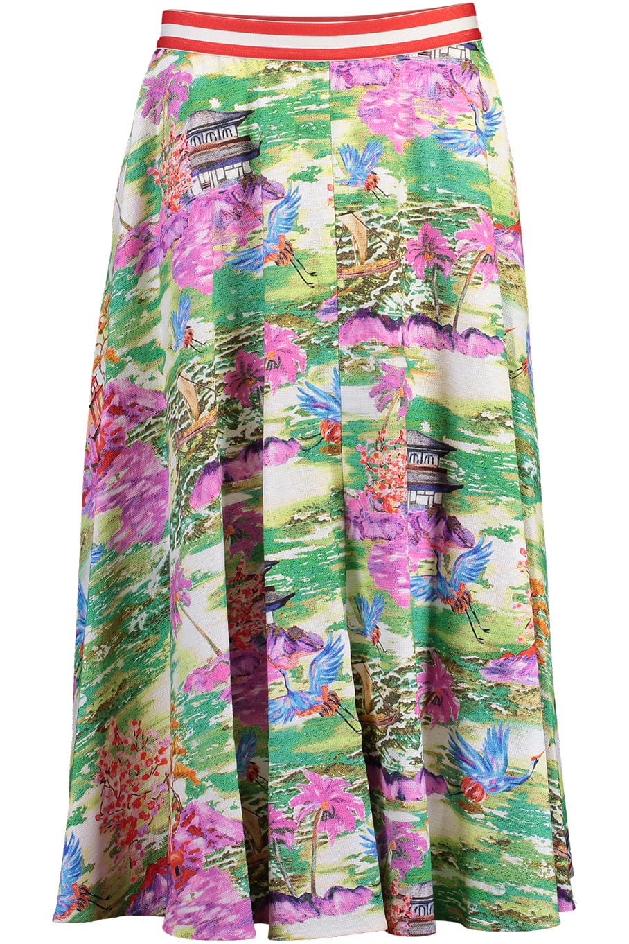 STELLA JEAN-Printed Midi Skirt-