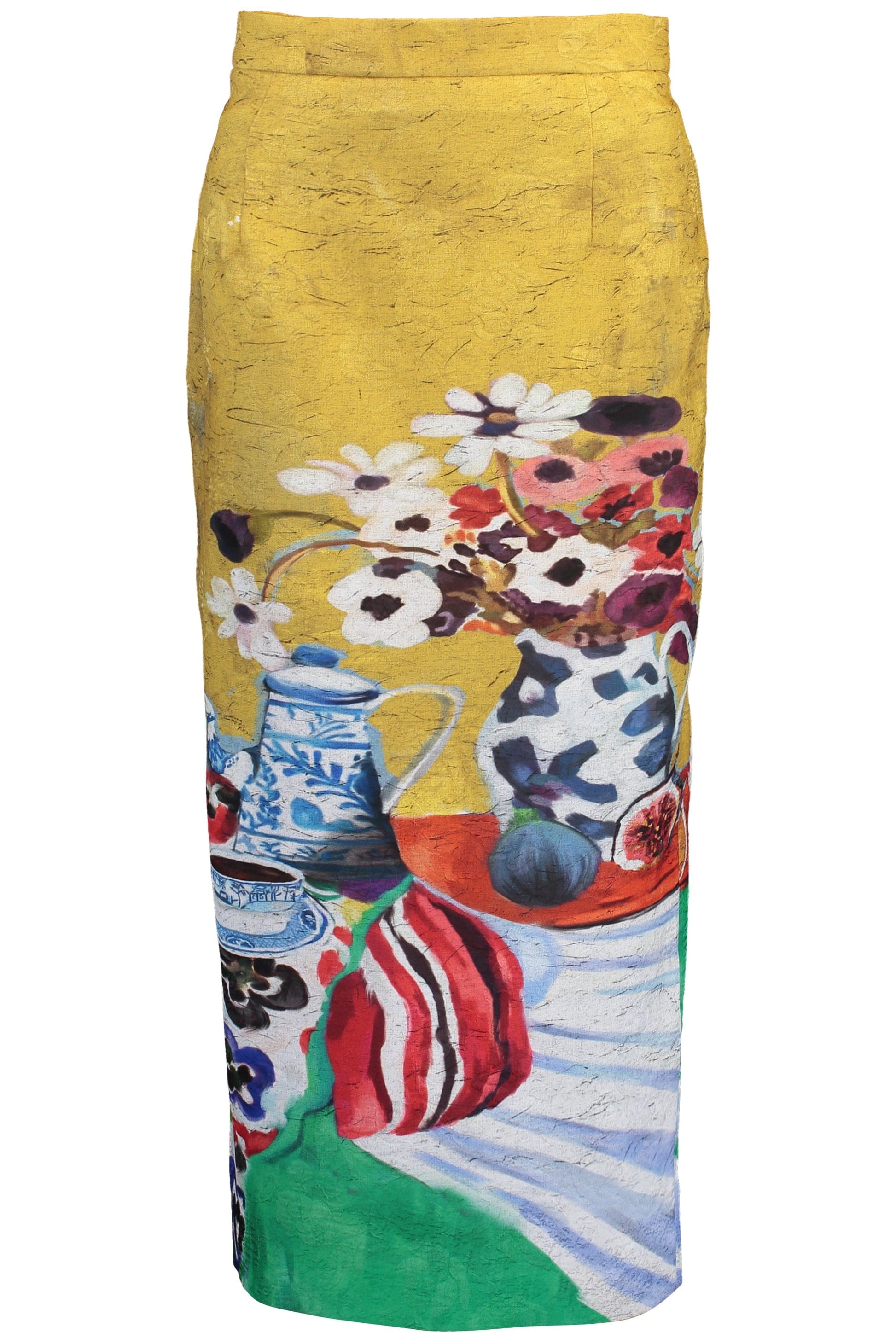 STELLA JEAN-Printed Slim Skirt, Back Zip-