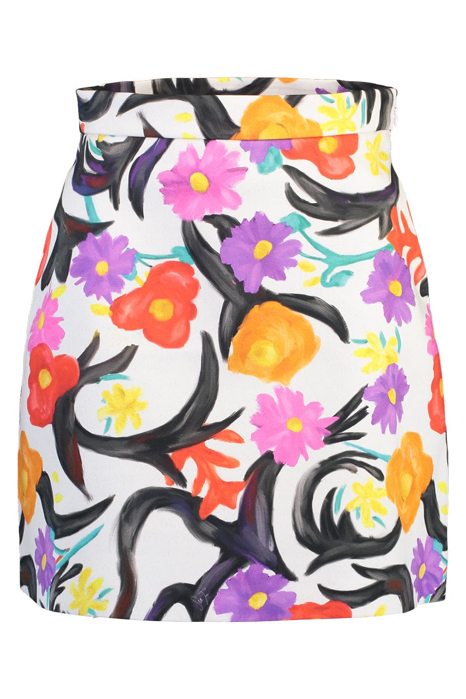 STELLA JEAN-Printed A Line Mini Skirt-