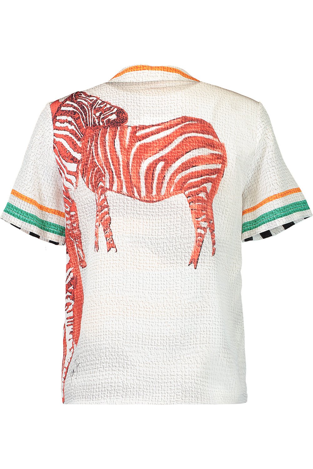 STELLA JEAN-Short Sleeve Printed Blouse-