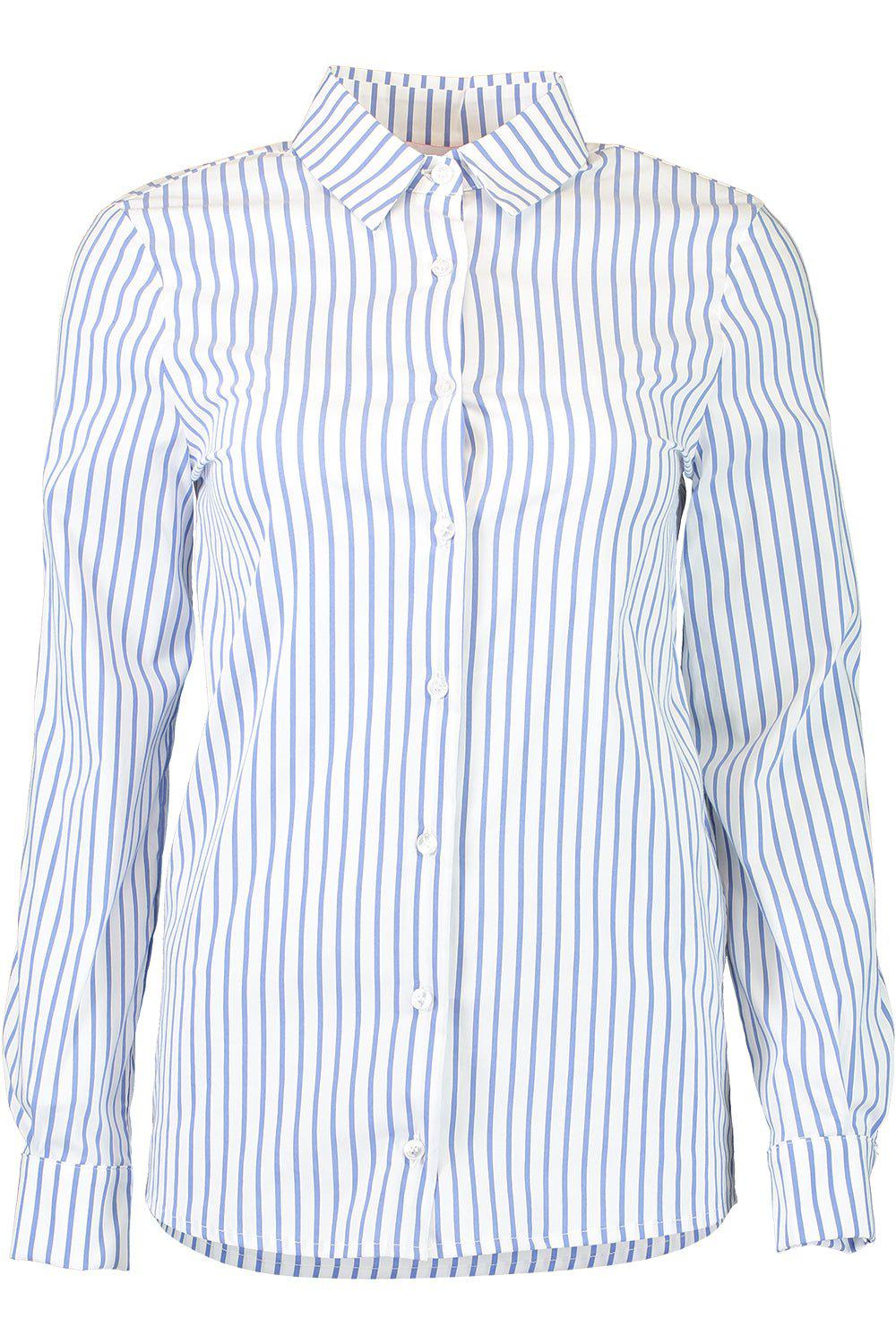 STELLA JEAN-Striped Button Down Blouse-