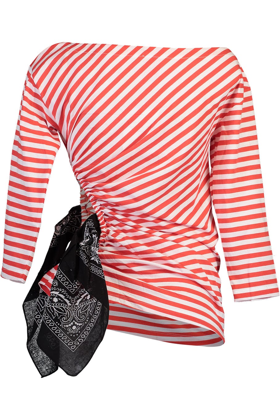 STELLA JEAN-Long Sleeve Stripe Blouse With Cutout-