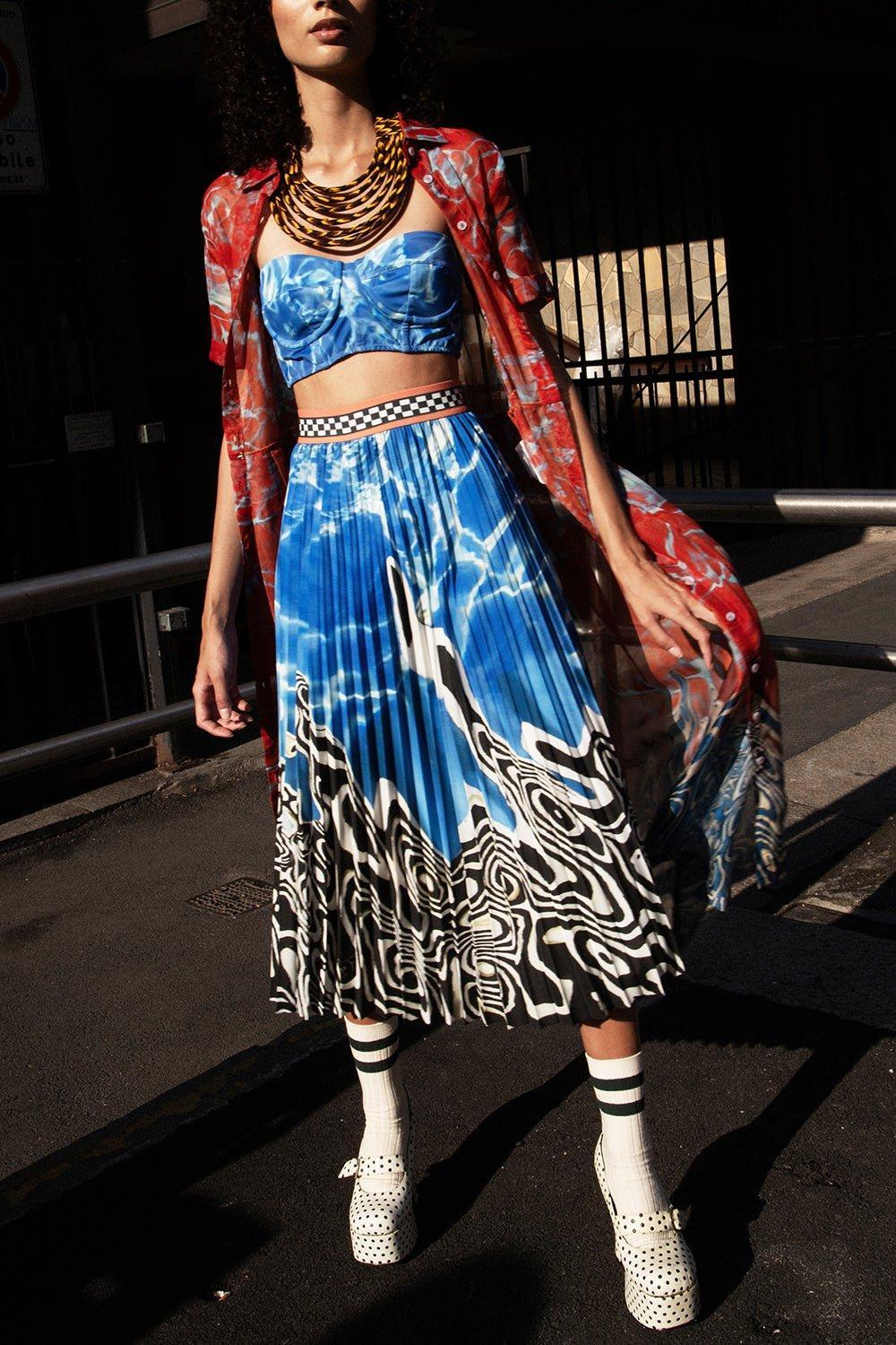 STELLA JEAN-Printed Crop Bralette-
