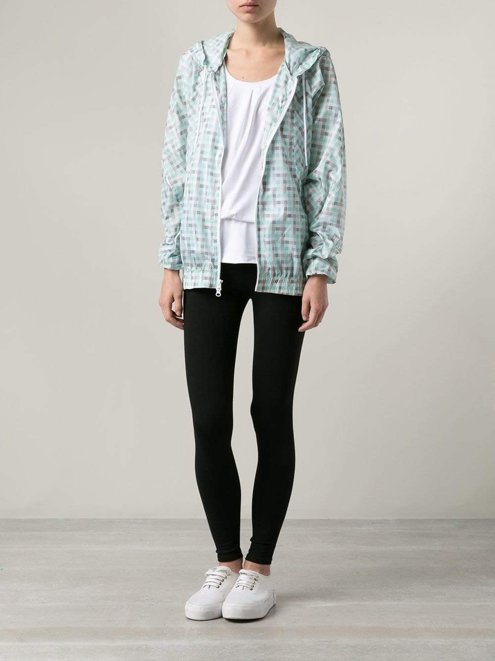 STELLA McCARTNEY ADIDAS-Gingham Print Jacket-