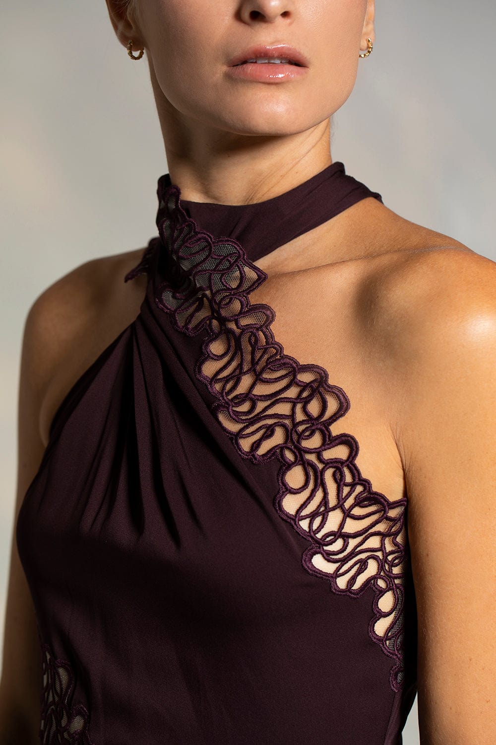 STELLA MCCARTNEY-Halterneck Lace Dress-