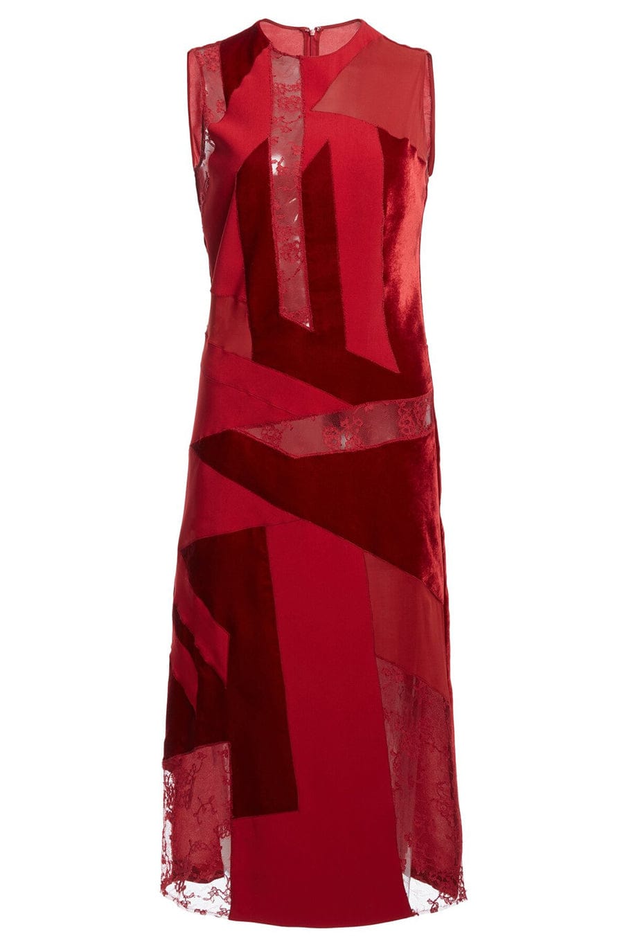 STELLA MCCARTNEY-Lace & Velvet Patchwork Dress-