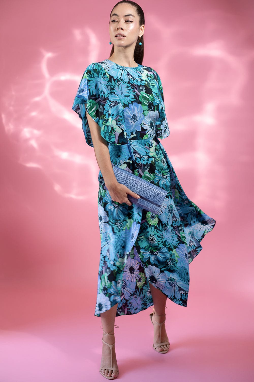 STELLA MCCARTNEY-Flower Print Midi Dress-