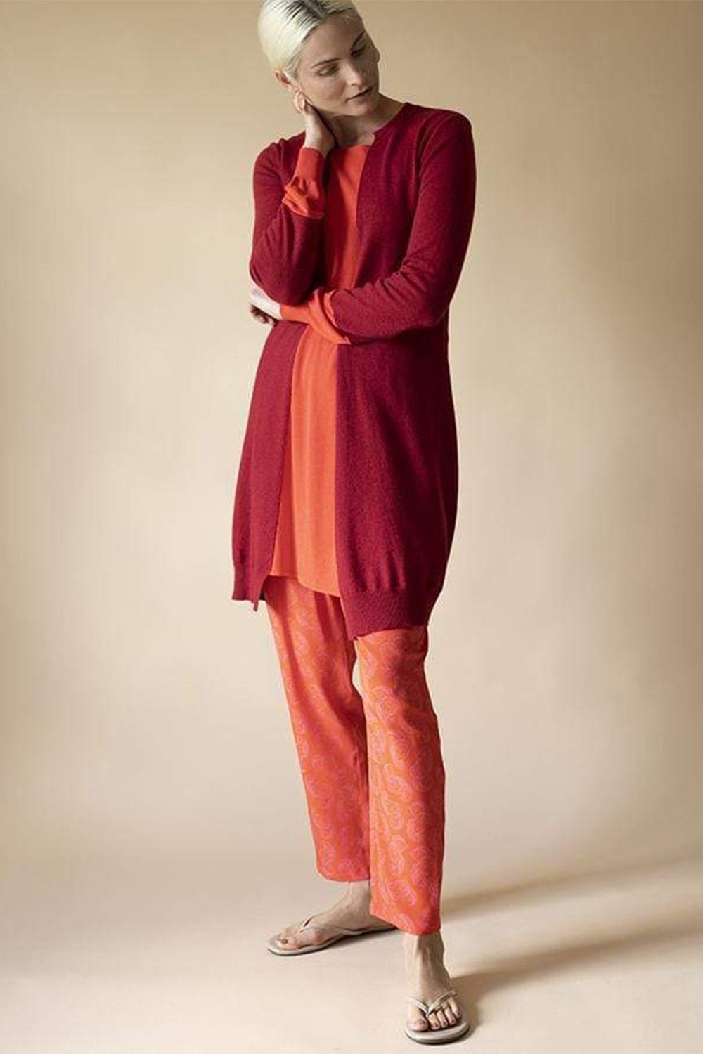 STELLA MCCARTNEY-Contrast Panel Knit Dress-RED