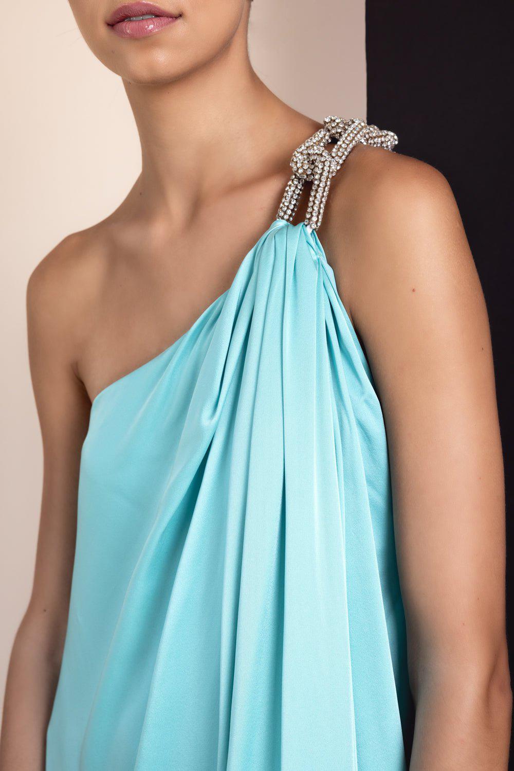 STELLA MCCARTNEY-Falabella Gown - Aquamarine-