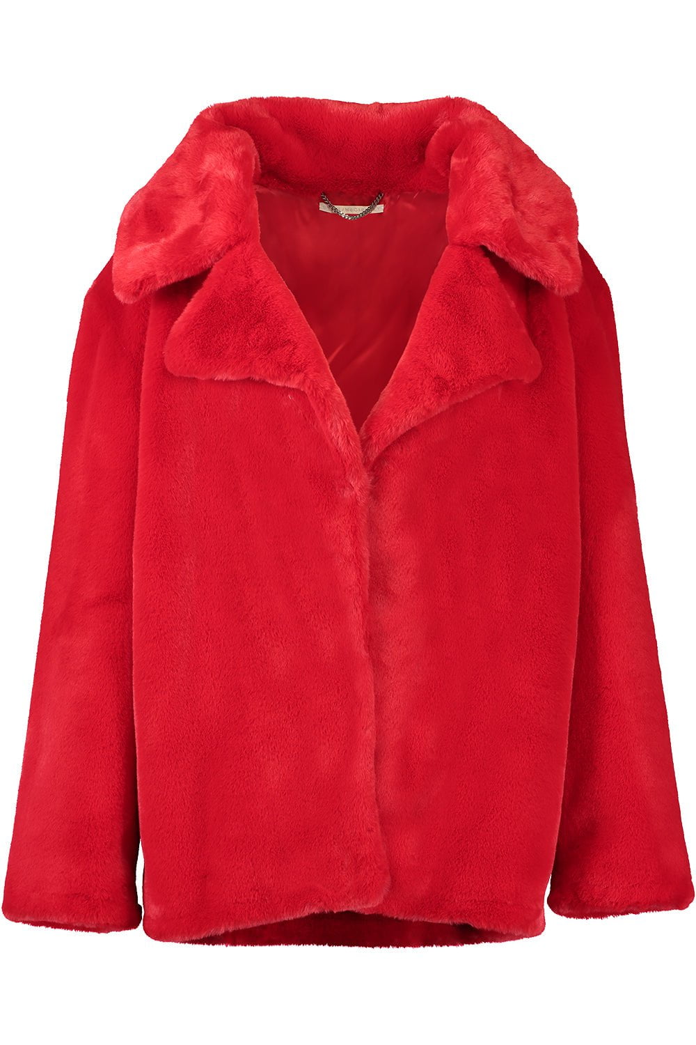 STELLA MCCARTNEY-Faux Fur Short Jacket-TANGO RED