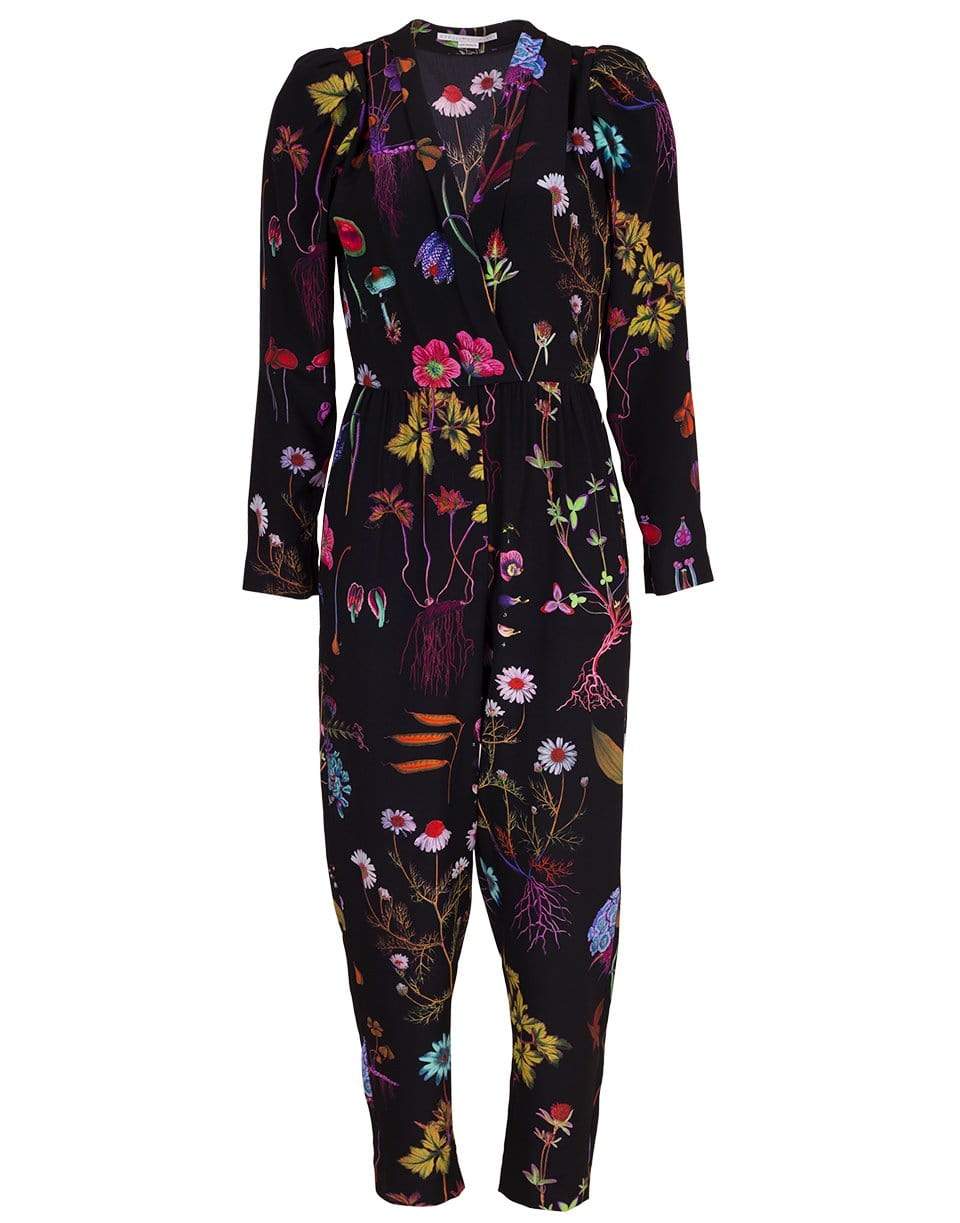 STELLA MCCARTNEY-Black Floral Print Michelle Jumpsuit-