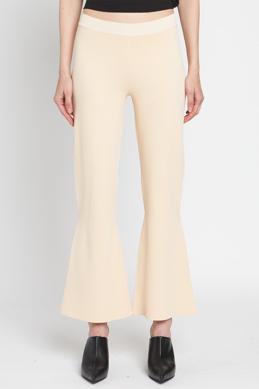 STELLA MCCARTNEY-Compact Cropped Flared Trousers-