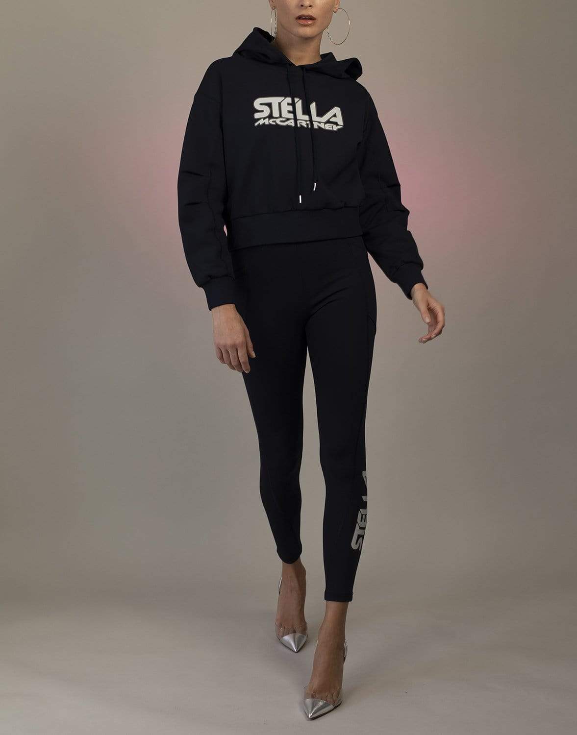 STELLA MCCARTNEY-Navy Scuba Logo Print Leggings-