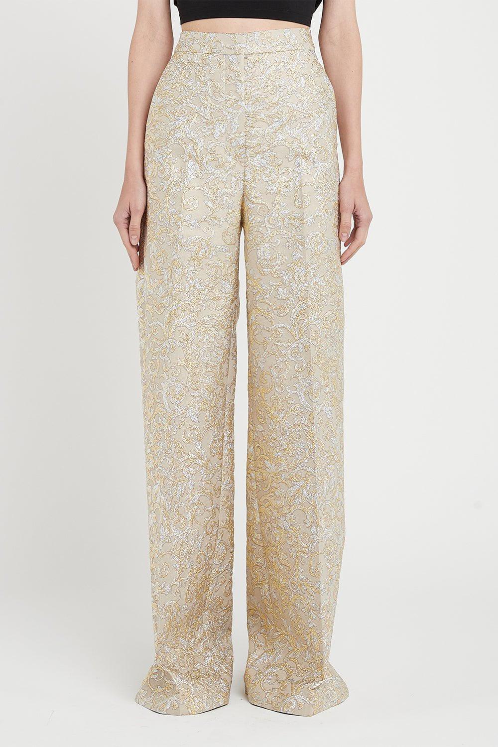 STELLA MCCARTNEY-Brocade Wide Leg Pants-