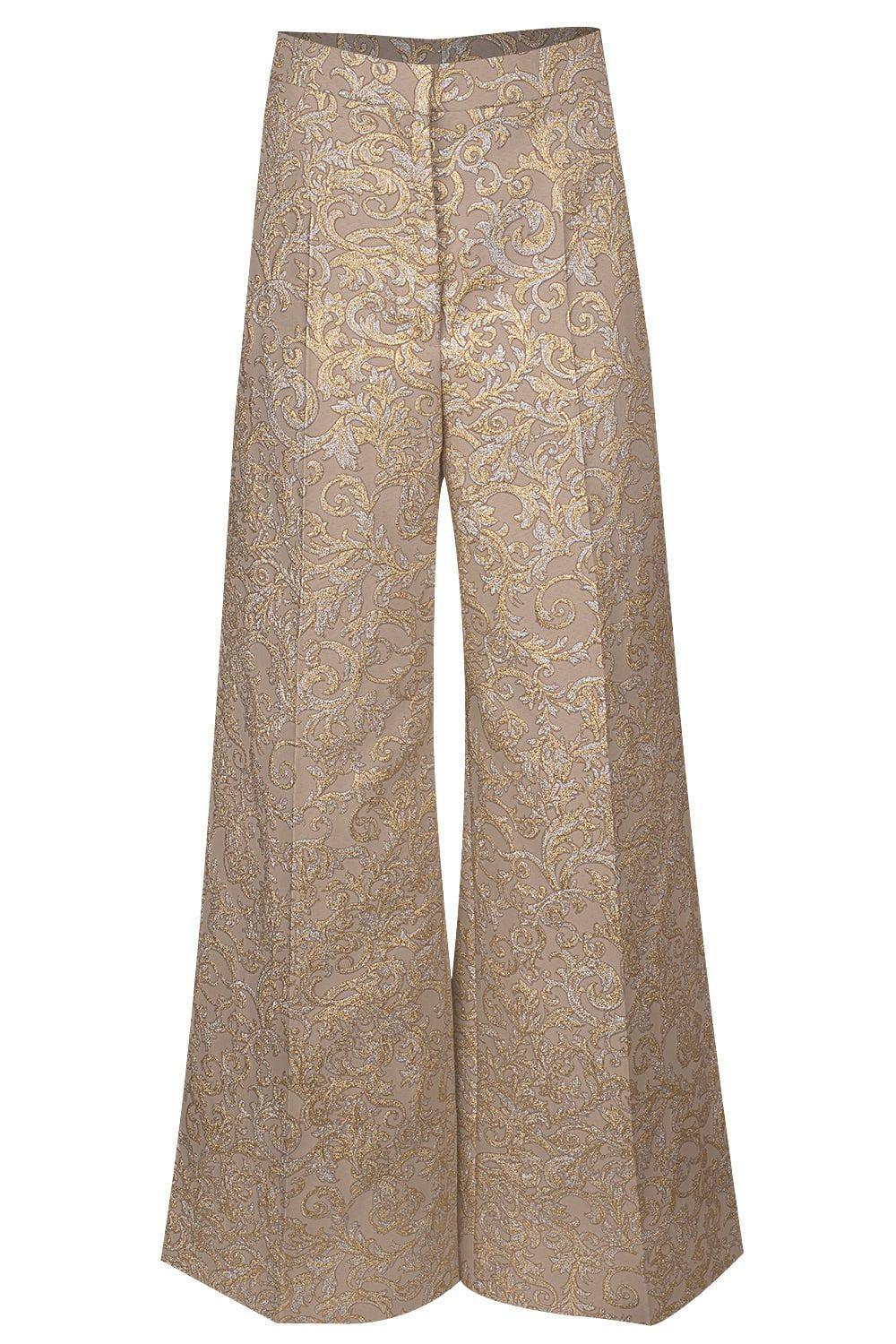 STELLA MCCARTNEY-Brocade Wide Leg Pants-
