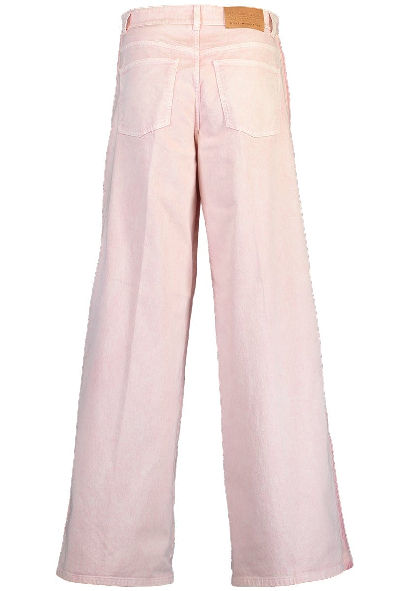 STELLA MCCARTNEY-Wide Peach Logo Denim Pant-