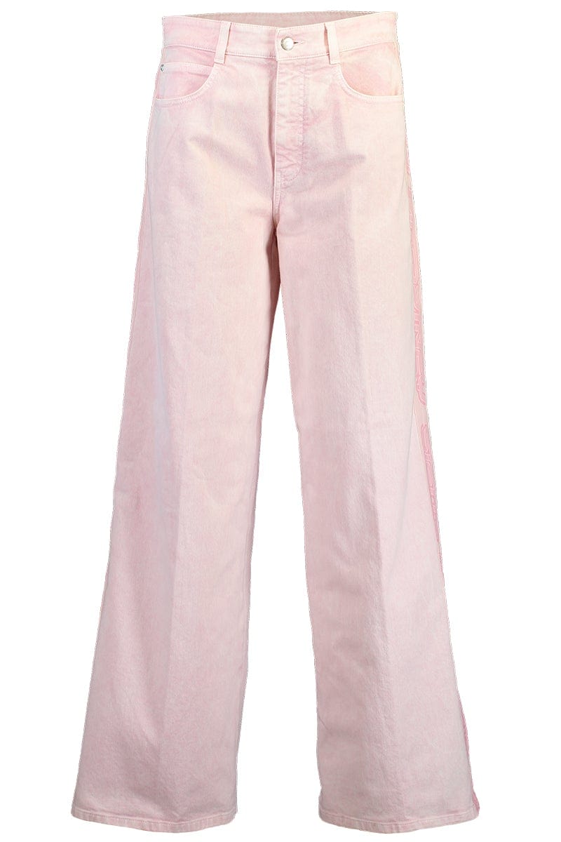 STELLA MCCARTNEY-Wide Peach Logo Denim Pant-
