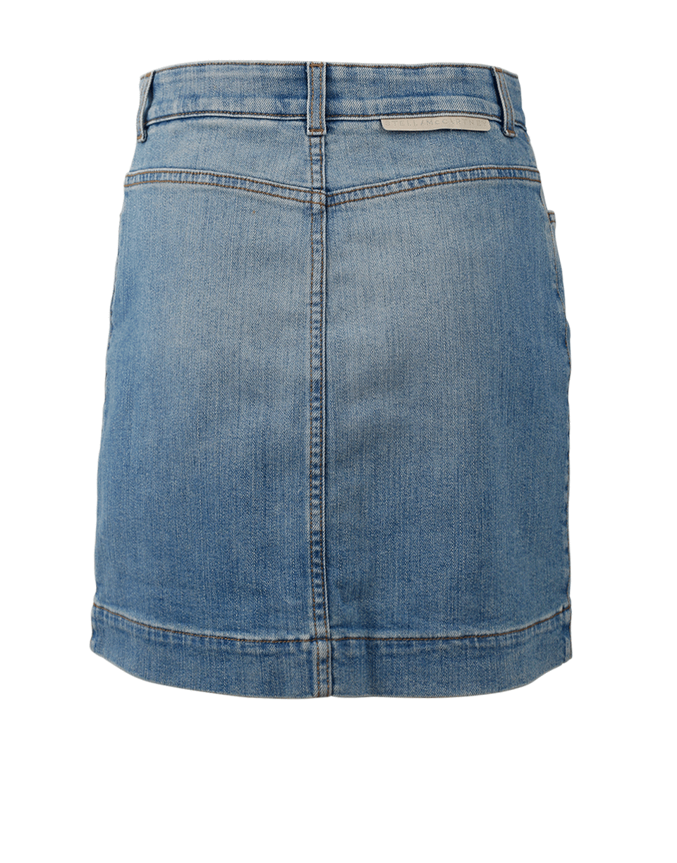 STELLA MCCARTNEY-Patchwork Denim Skirt-