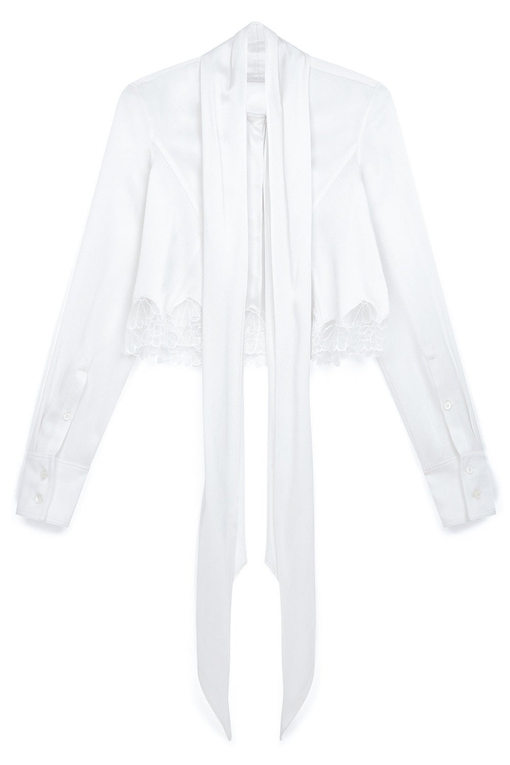 STELLA MCCARTNEY-Tie Neck Lace Crop Top-