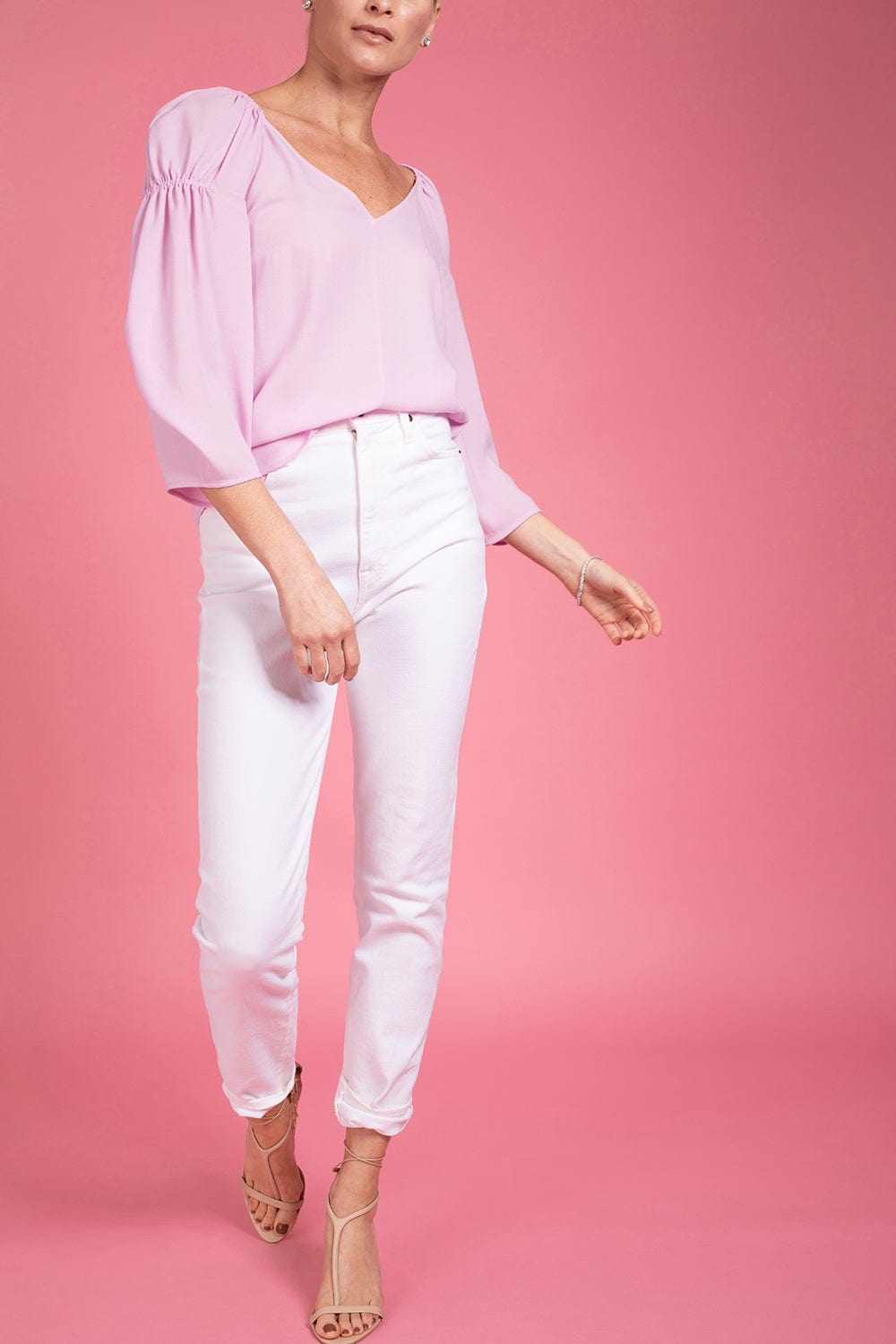 STELLA MCCARTNEY-V Neck Blouse - Orchid-