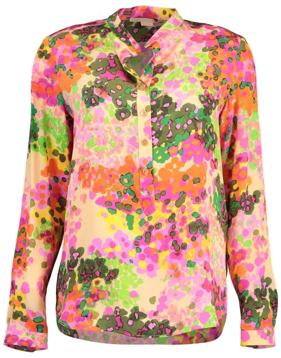 STELLA MCCARTNEY-Floral Print Eva Silk Shirt-