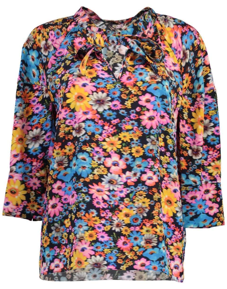 STELLA MCCARTNEY-Multicolor Pink Floral Sophia Silk Top-