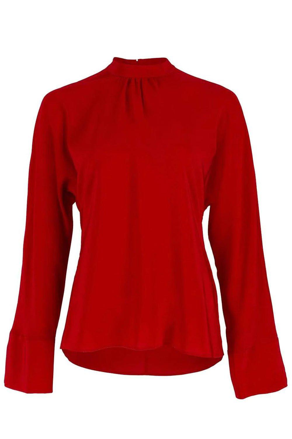 STELLA MCCARTNEY-Lover Red Lola Long Sleeves Blouse-