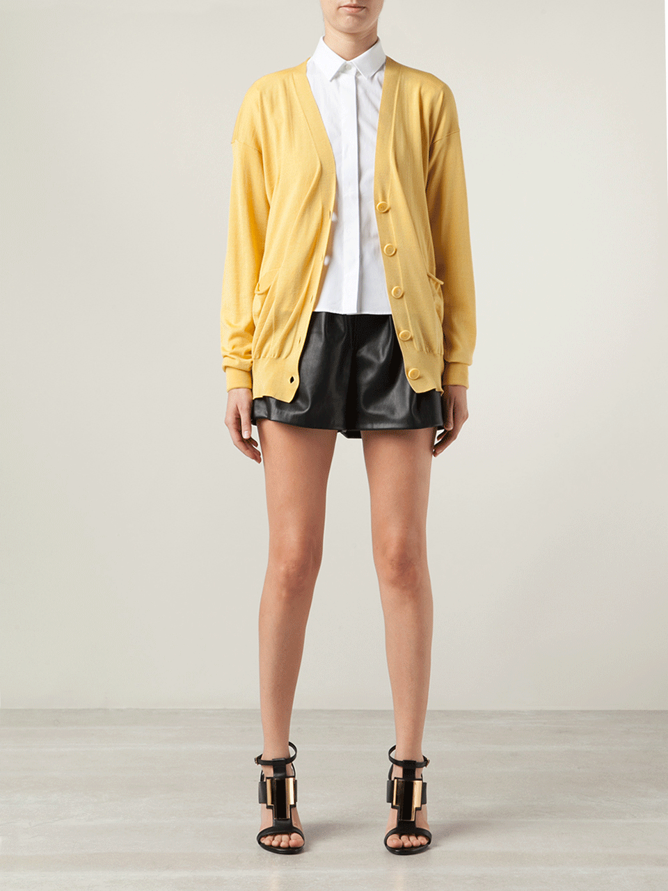 STELLA MCCARTNEY-Long Sleeve V-Neck Front Pocket Cardigan-