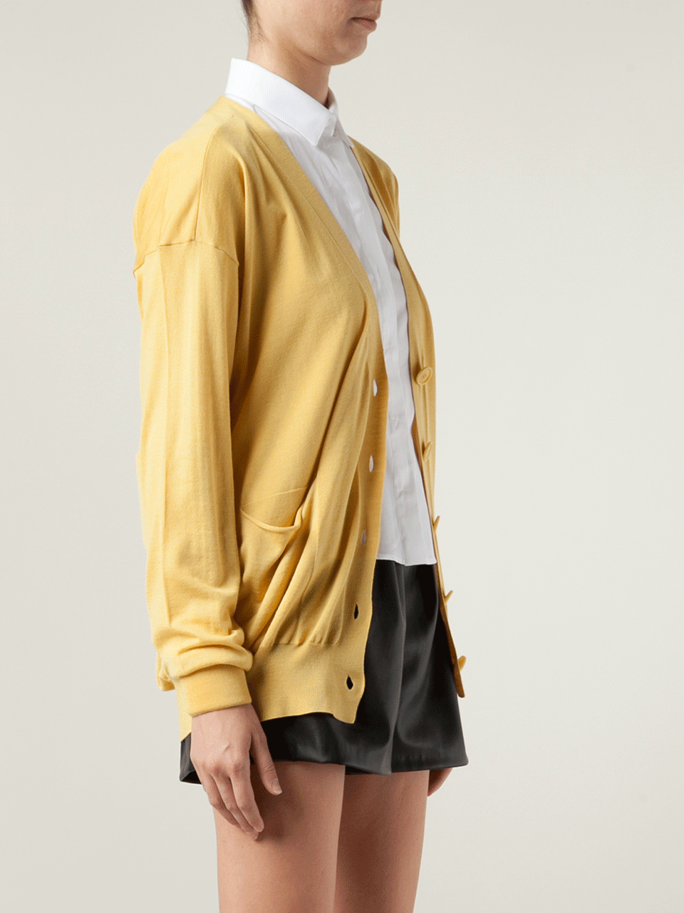 STELLA MCCARTNEY-Long Sleeve V-Neck Front Pocket Cardigan-