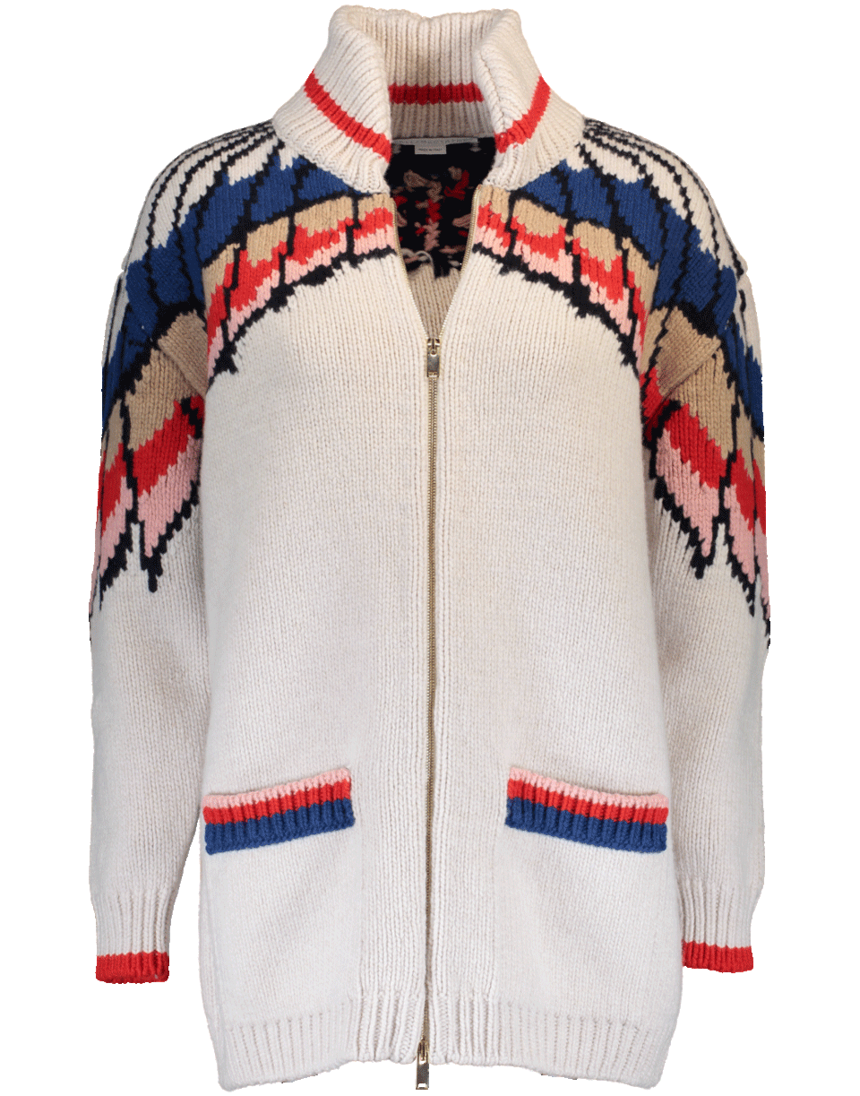 STELLA MCCARTNEY-Intarsia Chunky Cardigan-