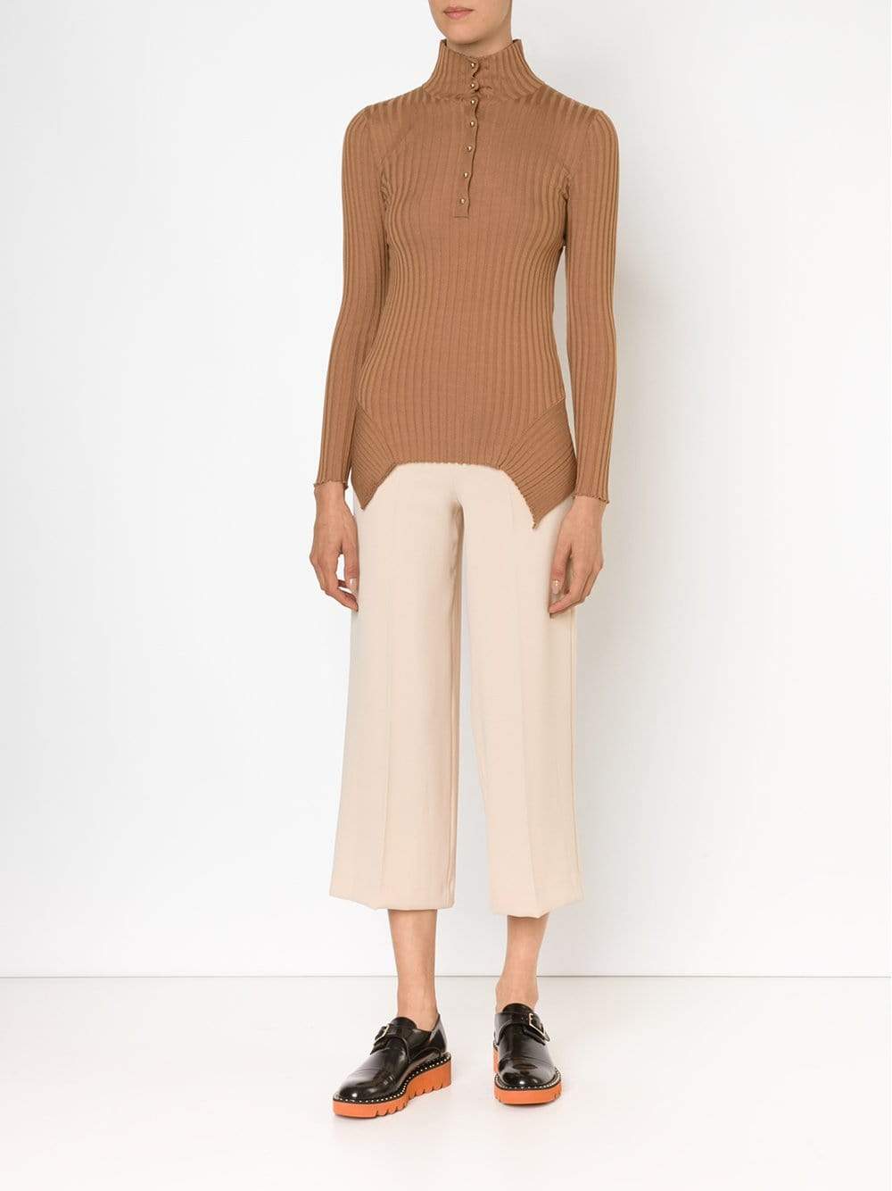 STELLA MCCARTNEY-Reversible Drape Side Ribbed Turtleneck-