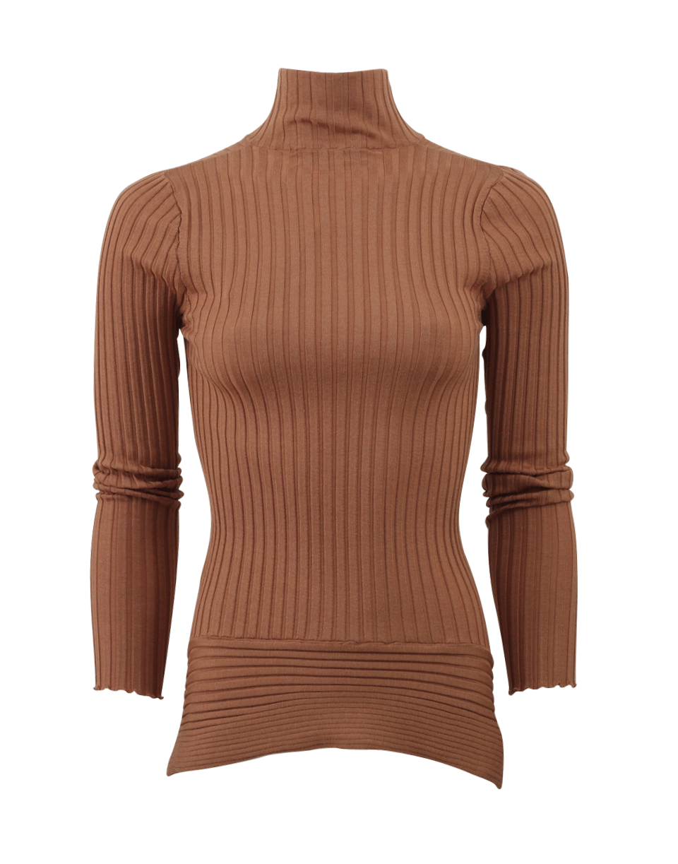 STELLA MCCARTNEY-Reversible Drape Side Ribbed Turtleneck-