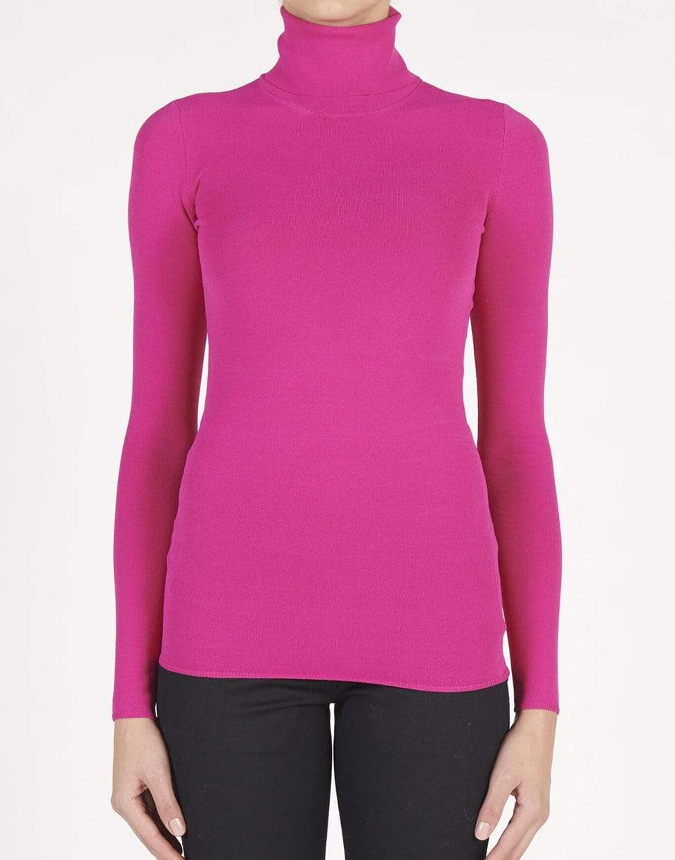 STELLA MCCARTNEY-Cerise Compact Knit Turtleneck Top-