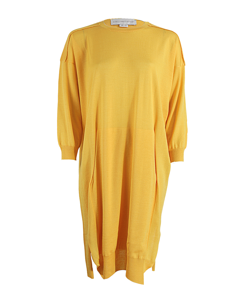 STELLA MCCARTNEY-Long Sleeve Split Back Crewneck Dress-