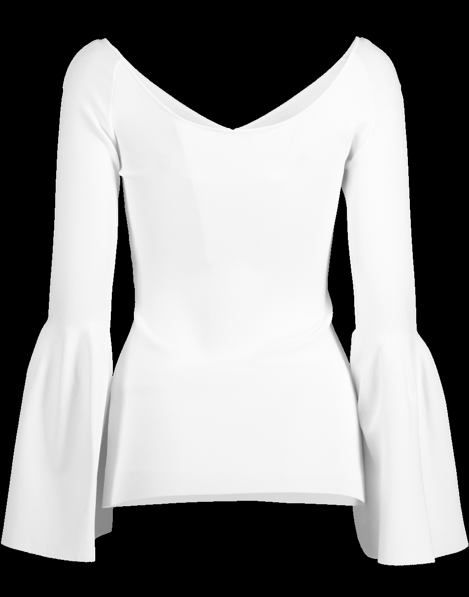 STELLA MCCARTNEY-Long Sleeve Wide V-Neck Top-