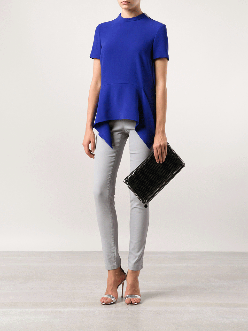 STELLA MCCARTNEY-Foldover Clutch With Chain Detail-BLACK