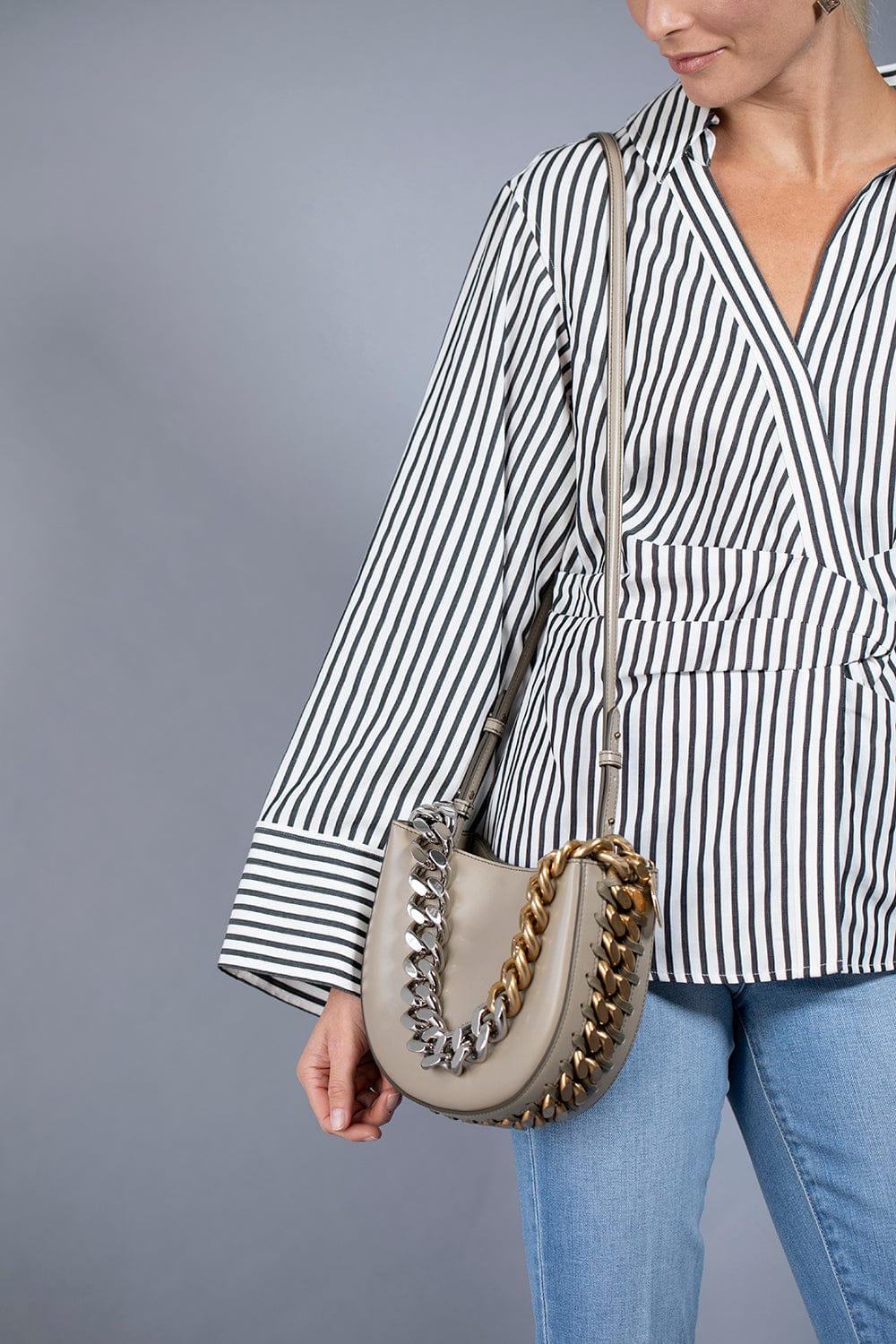 STELLA MCCARTNEY-Frayme Small Shoulder Bag-BAMBOO