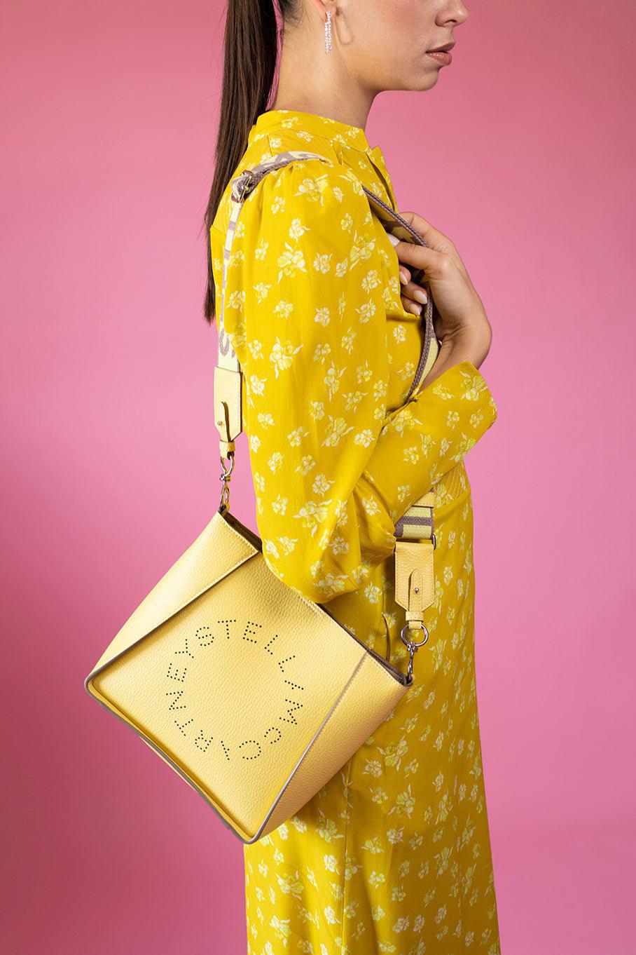 STELLA MCCARTNEY-Embossed Mini Crossbody-BANANA