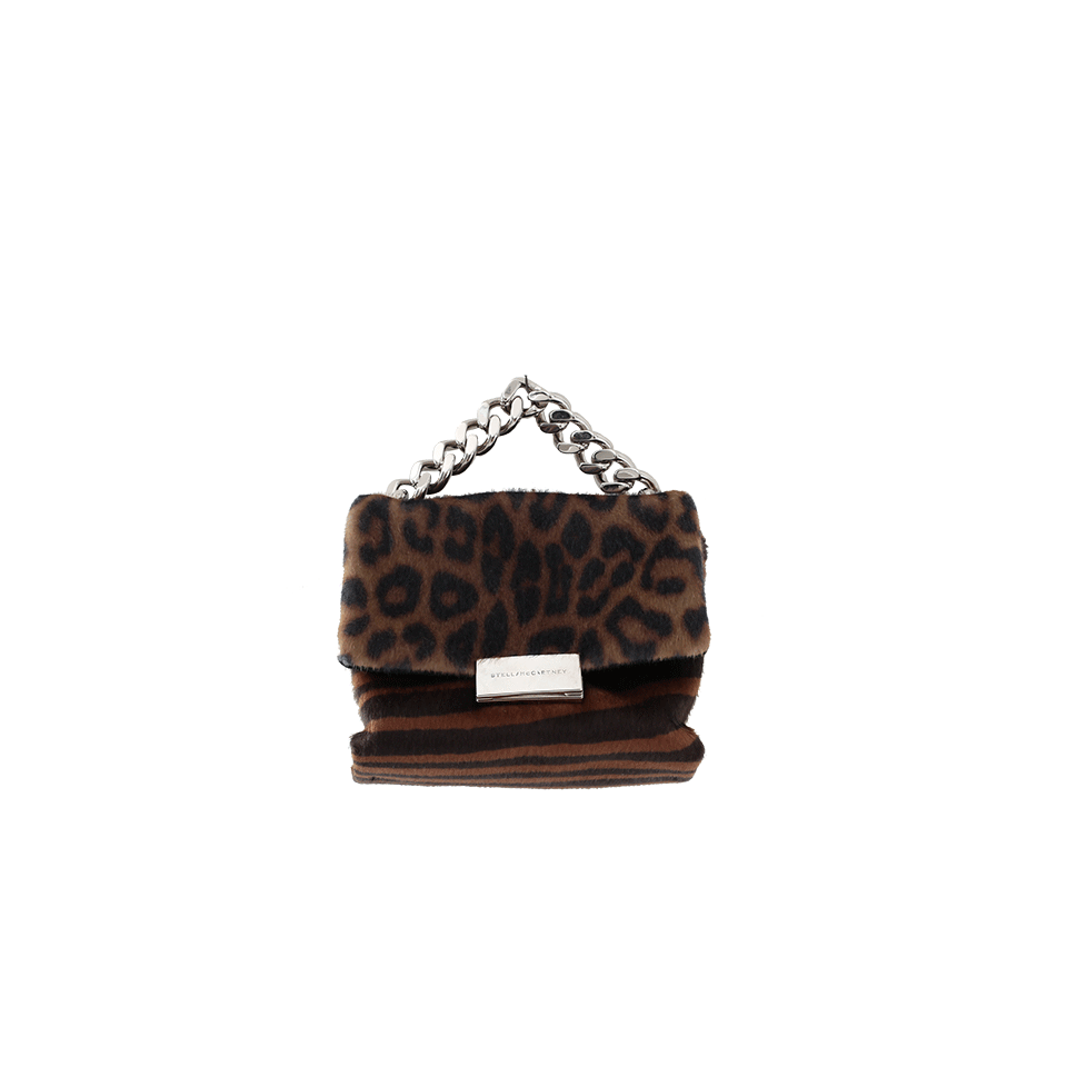 STELLA MCCARTNEY-Small Cat Print Bag-BLND/BRN