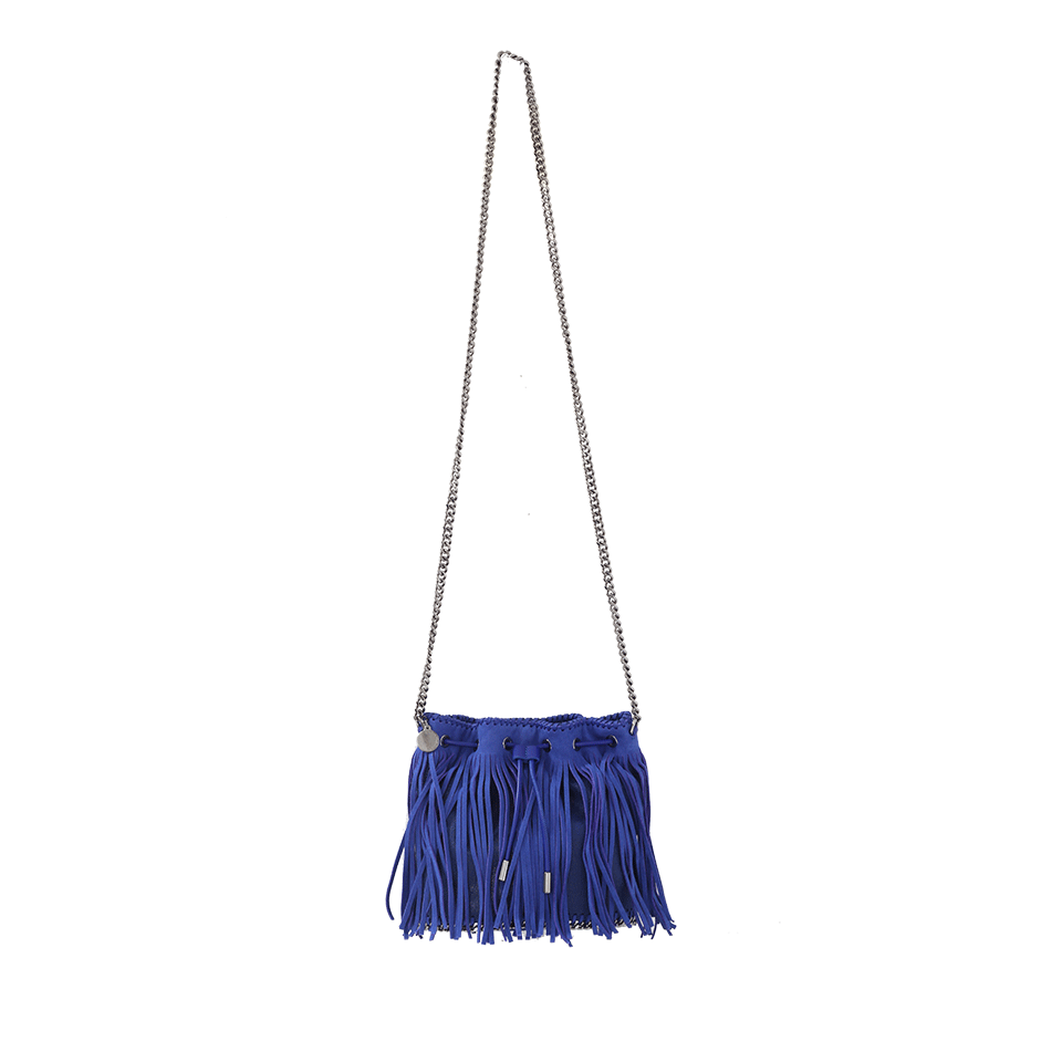 STELLA MCCARTNEY-Falabella Small Fringe Bucket Bag-BLUEBIRD