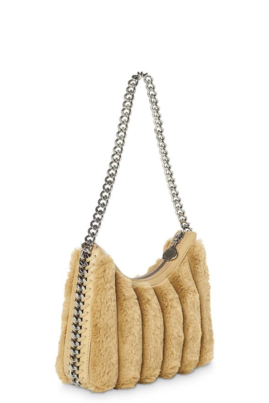 STELLA MCCARTNEY-Mini Zip Shoulder Bag-CAMEL