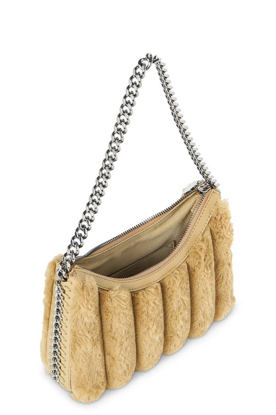 STELLA MCCARTNEY-Mini Zip Shoulder Bag-CAMEL
