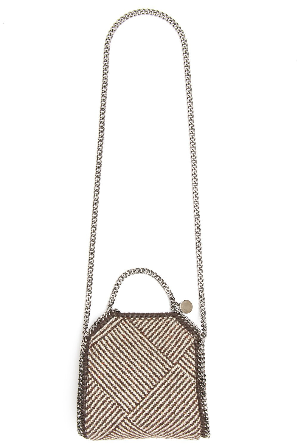 STELLA MCCARTNEY-Tiny Embroidered Crystal Tote-CHOCOCRM