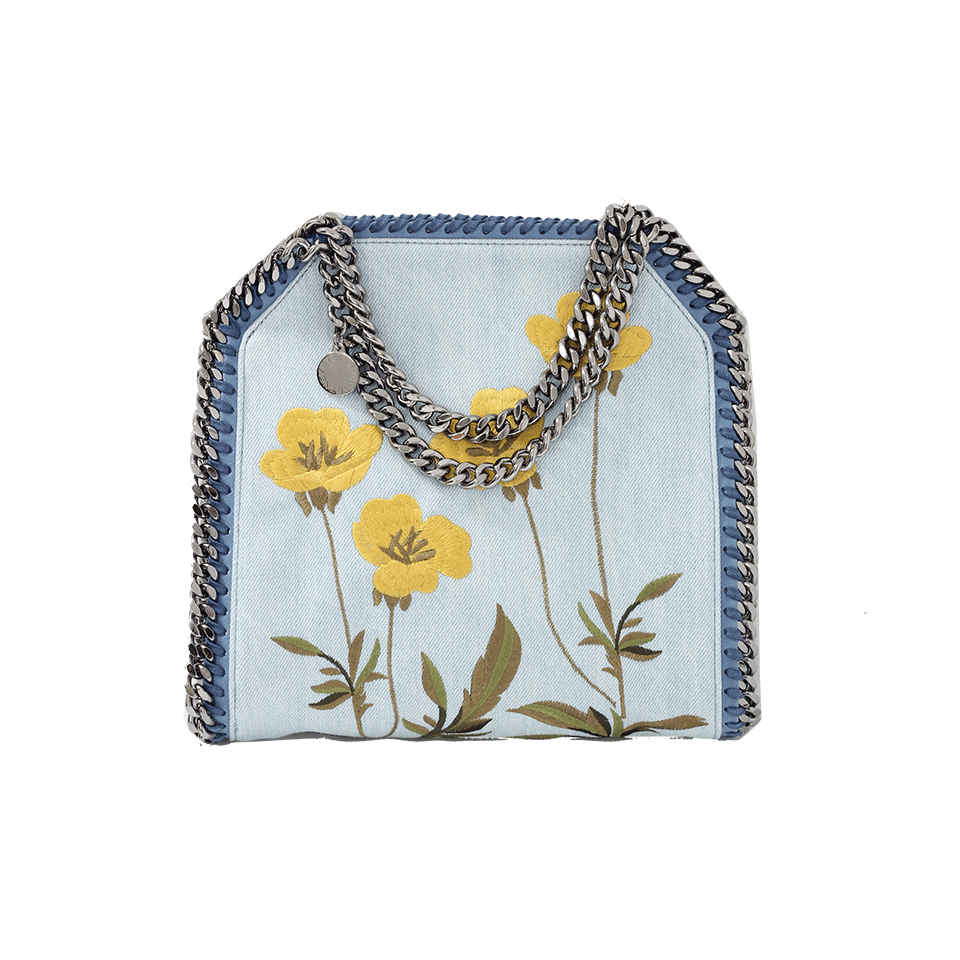 STELLA MCCARTNEY-Falabella Mini Bella Floral Tote-DENIM