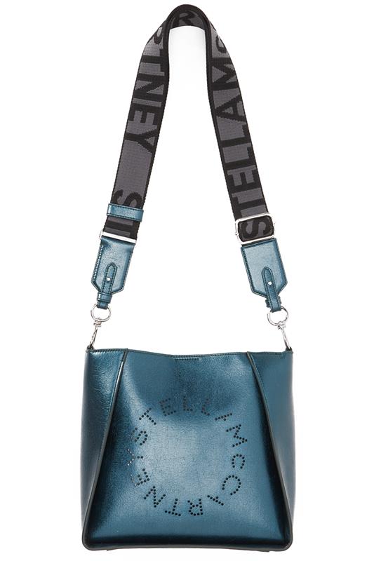 STELLA MCCARTNEY-Eco Metallic Mini Crossbody - Dark Green-DK GREEN